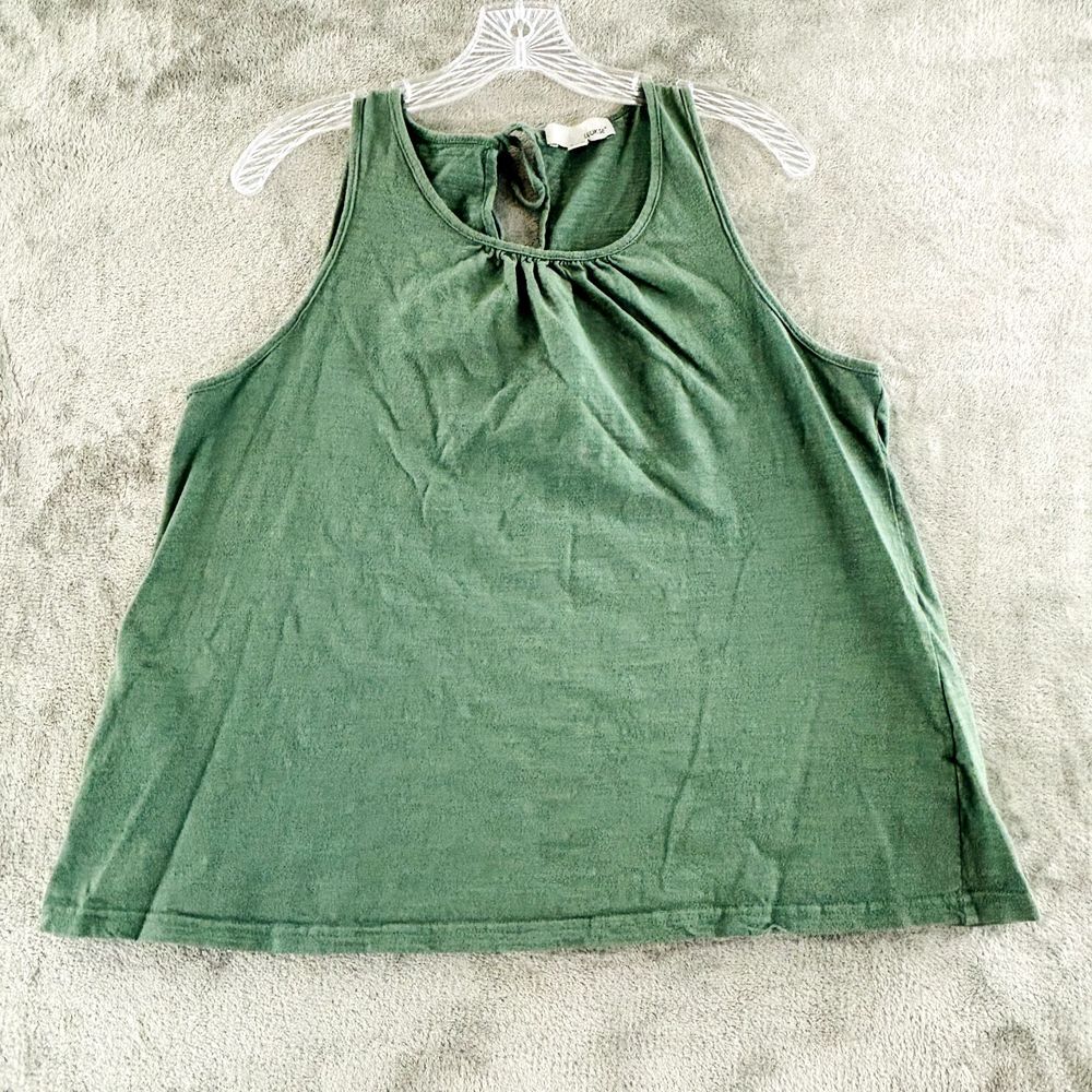 Luukse‎ Tank Top Womens L Green Sleeveless Shirt Tie Back